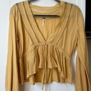 FREE PEOPLE YELLOW TOP